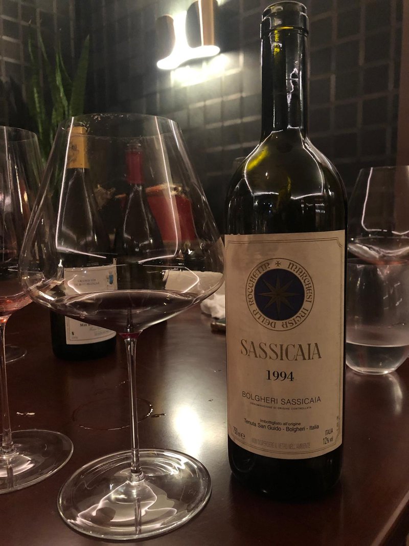 Bouteille de Sassicaia 1994, grand vin toscan